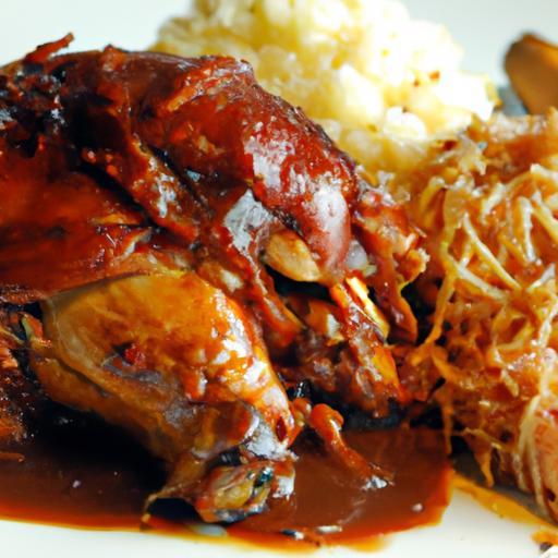 Tender Slow-Cooked Pulled Chicken in Tangy BBQ Sauce