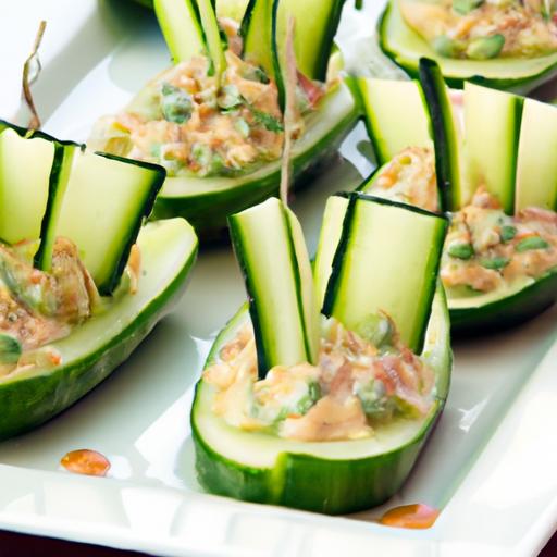 Refreshing Stuffed cucumber Boats: A Crisp Culinary Delight