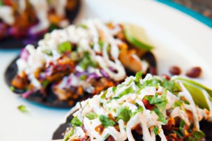 Fiery Black Bean Tacos Topped with Crunchy Cabbage Slaw