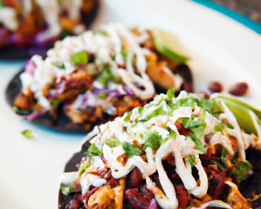 Fiery Black Bean Tacos Topped with Crunchy Cabbage Slaw
