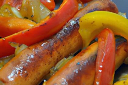Sizzling Grilled Chicken Sausages with Peppers & Onions
