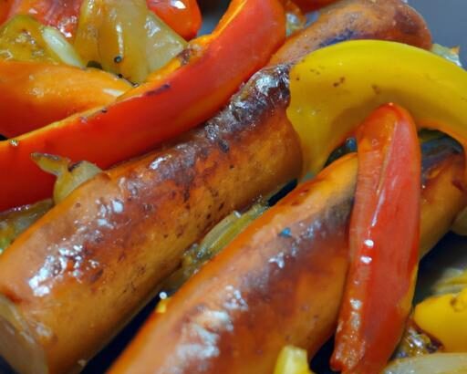 Sizzling Grilled Chicken Sausages with Peppers & Onions