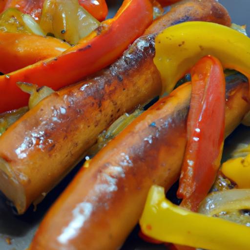 Sizzling Grilled Chicken Sausages with Peppers & Onions