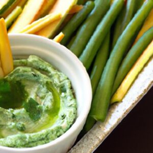 Fresh & Healthy Spinach White Bean Dip with Veggie Sticks