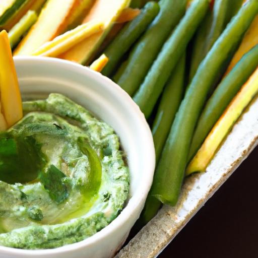 Fresh & Healthy Spinach White Bean Dip with Veggie Sticks
