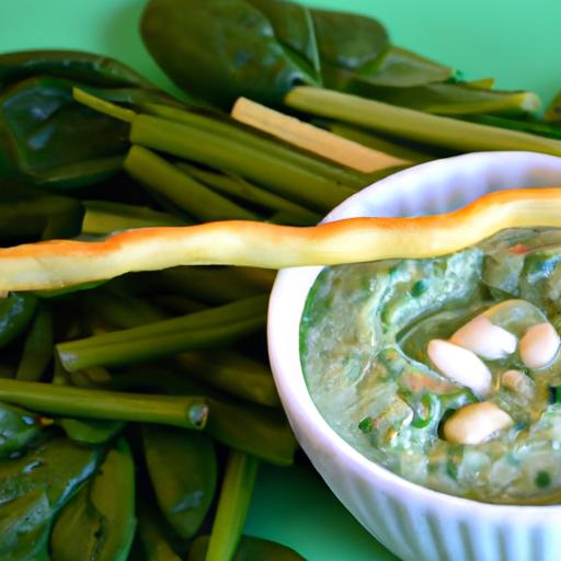 Fresh & Healthy Spinach White bean Dip with Veggie sticks