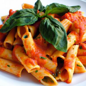 Indulge in Creamy Tomato Basil Pesto Pasta Delight