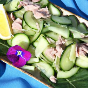 Refreshing Delight: Cucumber Slices Topped with Tuna Salad