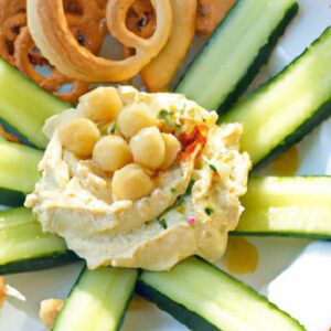 Crunchy Cucumber Bites with Creamy Hummus Delight