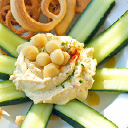 Crunchy Cucumber Bites with Creamy Hummus Delight