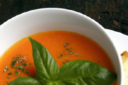 Silky Tomato Basil Soup with a Golden Olive Oil Drizzle