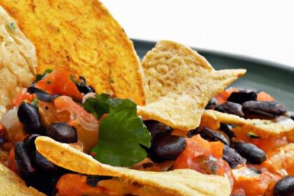 Zesty Black Bean & Corn Salsa with Crispy Baked Chips