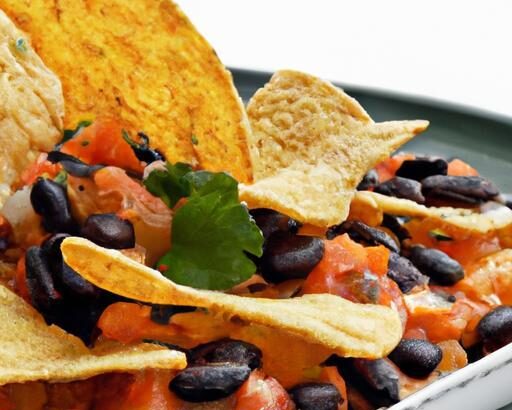 Zesty Black Bean & Corn Salsa with Crispy Baked Chips
