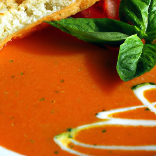Silky Tomato Basil Soup with a Golden Olive Oil Drizzle