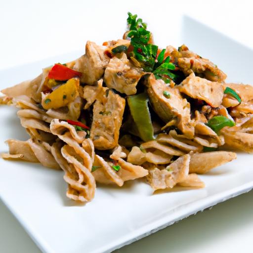 Wholesome Chicken Pesto Pasta Salad with Whole ‍Wheat ​Flair