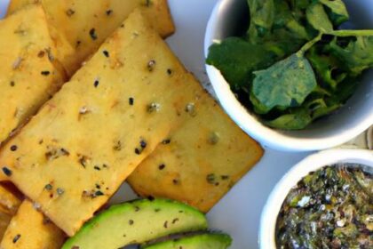 Crunchy Whole Grain Crackers Perfectly Paired with Guacamole