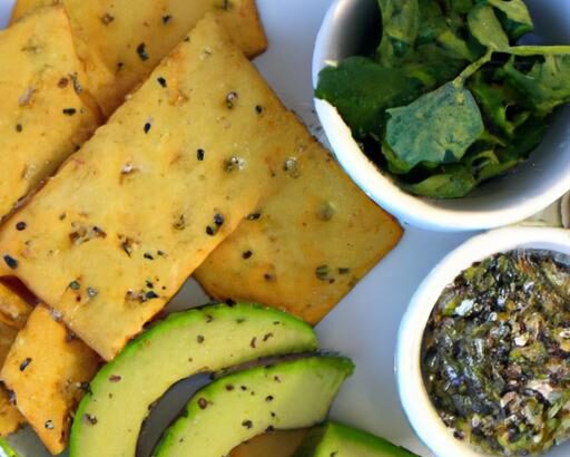 Crunchy Whole Grain Crackers Perfectly Paired with Guacamole