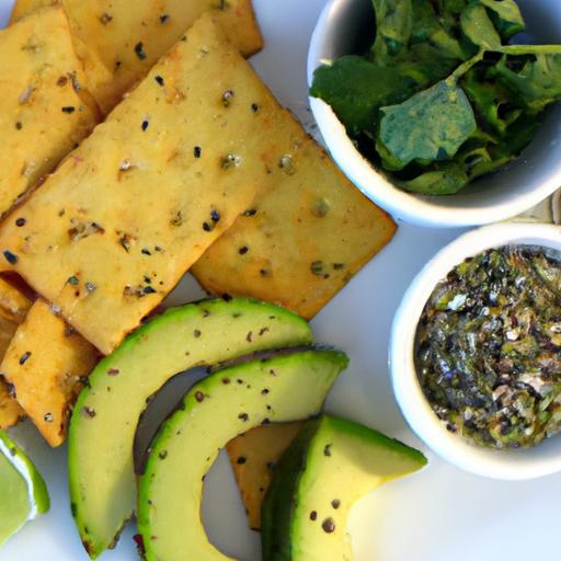 Crunchy Whole Grain Crackers Perfectly Paired with Guacamole
