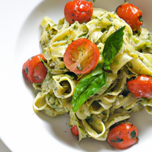 Bright and Fresh: Pasta with Pesto and Cherry Tomatoes