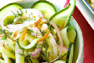 Kamut Salad Delight: Refreshing Cucumber and Olive Mix