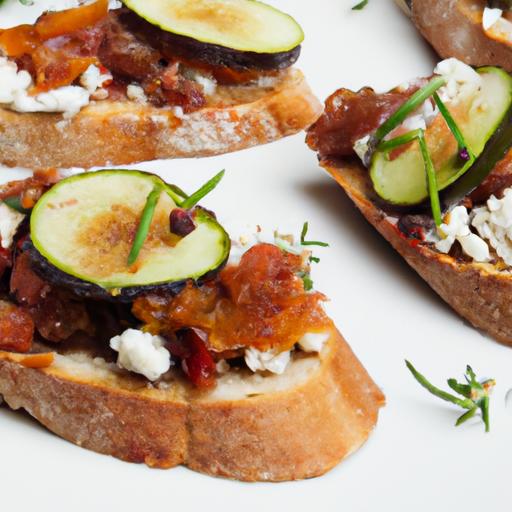 Savory Bliss:‍ Goat Cheese & Fig jam crostini Delight